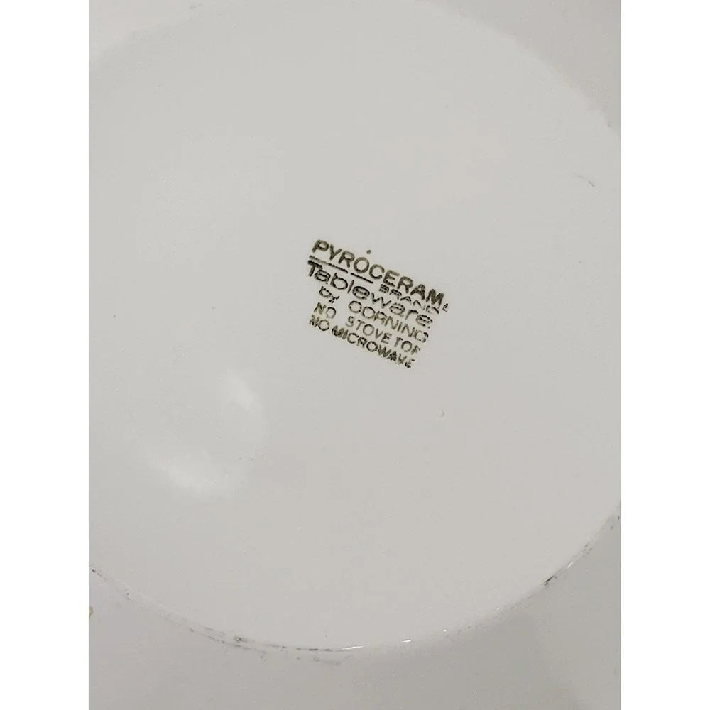 12 Corning Pyroceram Tableware White Gold Trim Embossed Rim Plates Set of 12